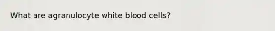 What are agranulocyte white blood cells?