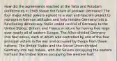 How did the agreements reached at the Yalta and Potsdam conferences in 1945 shape the future of postwar Germany? The four major Allied powers agreed to a vast anti-fascism project to reprogram German attitudes and help remake Germany into a functioning democracy. Stalin ceded control of Germany to the United States, Britain, and France in return for having free reign over nearly all of eastern Europe. The Allies divided Germany into four zones, each of which was controlled by one of the four principal victors in the war and occupied by troops from those nations. The United States and the Soviet Union divided Germany into two halves, with the Soviets occupying the eastern half and the United States occupying the western half.