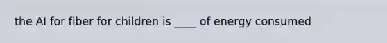 the AI for fiber for children is ____ of energy consumed