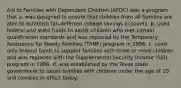 Aid to Families with Dependent Children (AFDC) was a program that a. was designed to ensure that children from all families are able to establish tax-deferred college savings accounts. b. used federal and state funds to assist children who met certain qualification standards and was replaced by the Temporary Assistance for Needy Families (TANF) program in 1996. c. used only federal funds to support families with three or more children and was replaced with the Supplemental Security Income (SSI) program in 1996. d. was established by the Texas state government to assist families with children under the age of 10 and remains in effect today.