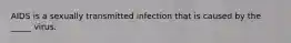 AIDS is a sexually transmitted infection that is caused by the _____ virus.