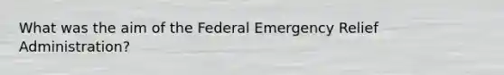 What was the aim of the Federal Emergency Relief Administration?