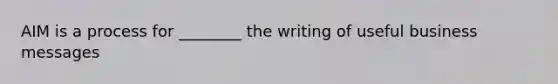 AIM is a process for ________ the writing of useful business messages