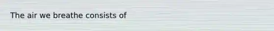 The air we breathe consists of