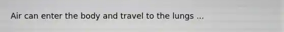 Air can enter the body and travel to the lungs ...