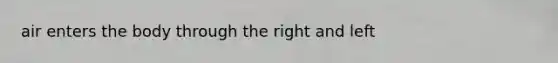 air enters the body through the right and left