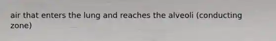 air that enters the lung and reaches the alveoli (conducting zone)