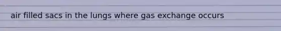 air filled sacs in the lungs where gas exchange occurs