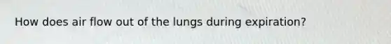 How does air flow out of the lungs during expiration?