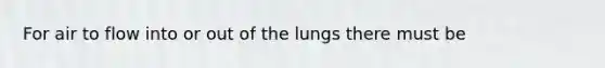 For air to flow into or out of the lungs there must be