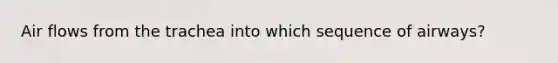 Air flows from the trachea into which sequence of airways?