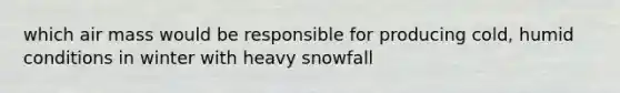 which air mass would be responsible for producing cold, humid conditions in winter with heavy snowfall