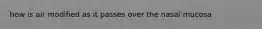 how is air modified as it passes over the nasal mucosa