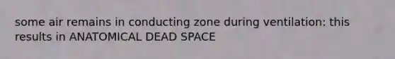 some air remains in conducting zone during ventilation: this results in ANATOMICAL DEAD SPACE