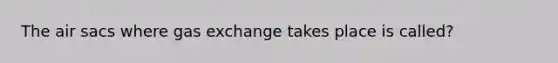 The air sacs where gas exchange takes place is called?