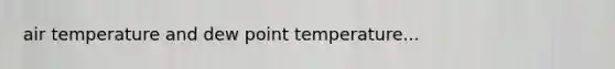 air temperature and dew point temperature...