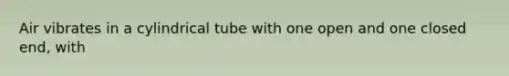 Air vibrates in a cylindrical tube with one open and one closed end, with