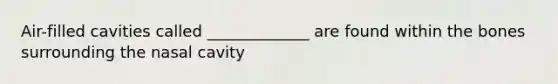Air-filled cavities called _____________ are found within the bones surrounding the nasal cavity