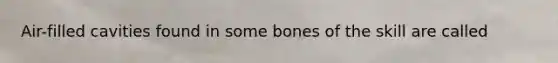 Air-filled cavities found in some bones of the skill are called