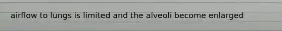 airflow to lungs is limited and the alveoli become enlarged