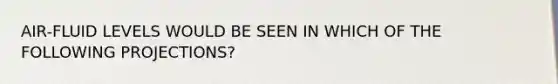 AIR-FLUID LEVELS WOULD BE SEEN IN WHICH OF THE FOLLOWING PROJECTIONS?
