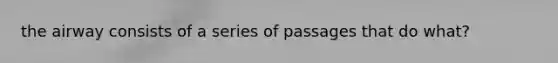 the airway consists of a series of passages that do what?