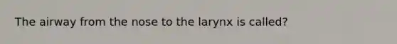 The airway from the nose to the larynx is called?