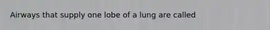 Airways that supply one lobe of a lung are called