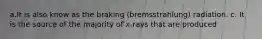 a.It is also know as the braking (bremsstrahlung) radiation. c. It is the source of the majority of x-rays that are produced