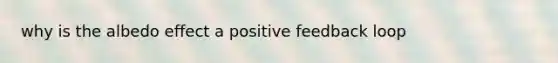 why is the albedo effect a positive feedback loop