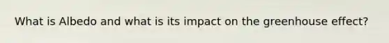 What is Albedo and what is its impact on the greenhouse effect?