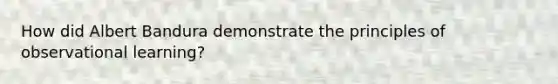 How did Albert Bandura demonstrate the principles of observational learning?