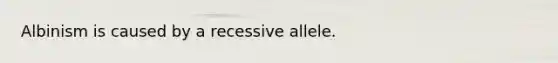 Albinism is caused by a recessive allele.