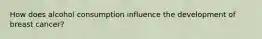 How does alcohol consumption influence the development of breast cancer?