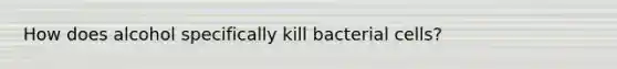 How does alcohol specifically kill bacterial cells?