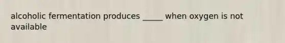 alcoholic fermentation produces _____ when oxygen is not available