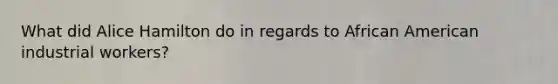 What did Alice Hamilton do in regards to African American industrial workers?