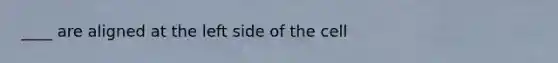 ____ are aligned at the left side of the cell