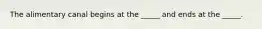 The alimentary canal begins at the _____ and ends at the _____.