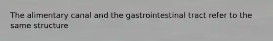 The alimentary canal and the gastrointestinal tract refer to the same structure