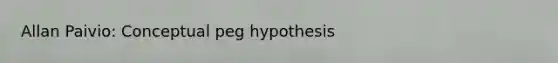 Allan Paivio: Conceptual peg hypothesis