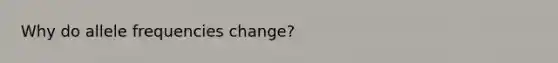 Why do allele frequencies change?