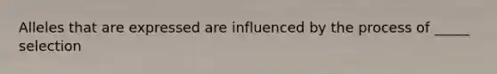 Alleles that are expressed are influenced by the process of _____ selection