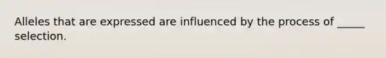 Alleles that are expressed are influenced by the process of _____ selection.