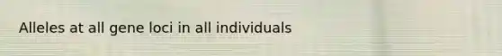 Alleles at all gene loci in all individuals