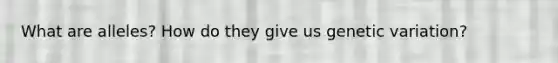 What are alleles? How do they give us genetic variation?