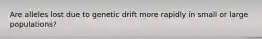 Are alleles lost due to genetic drift more rapidly in small or large populations?