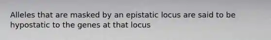 Alleles that are masked by an epistatic locus are said to be hypostatic to the genes at that locus