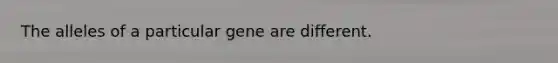 The alleles of a particular gene are different.