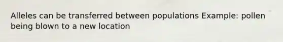 Alleles can be transferred between populations Example: pollen being blown to a new location